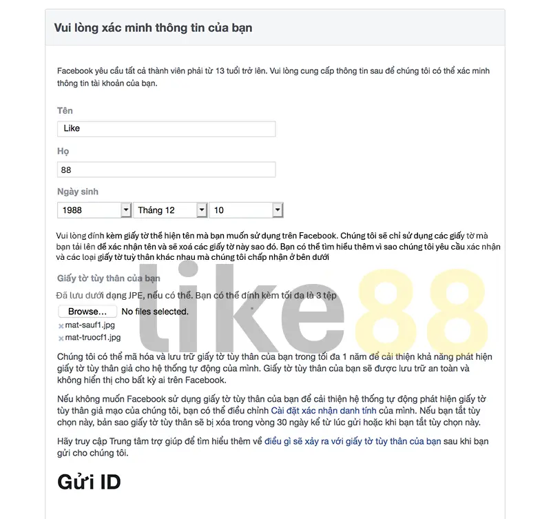 Hướng dẫn xác minh thông tin Facebook bằng Link 279