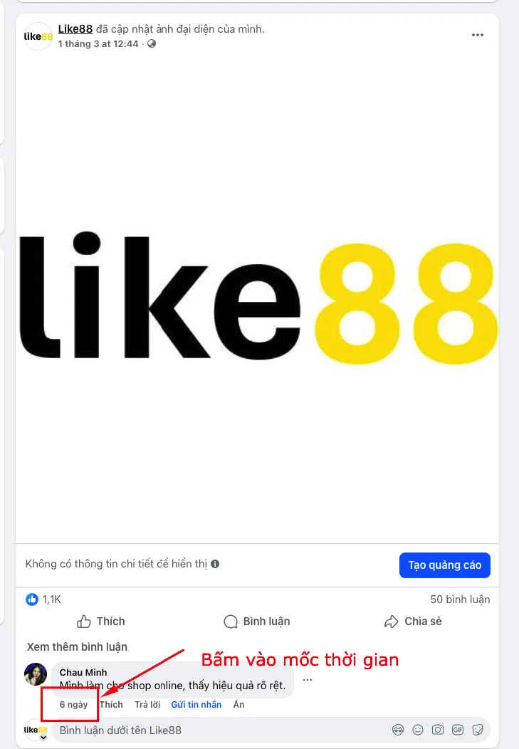 Lấy link Facebook trên máy tính bước 1