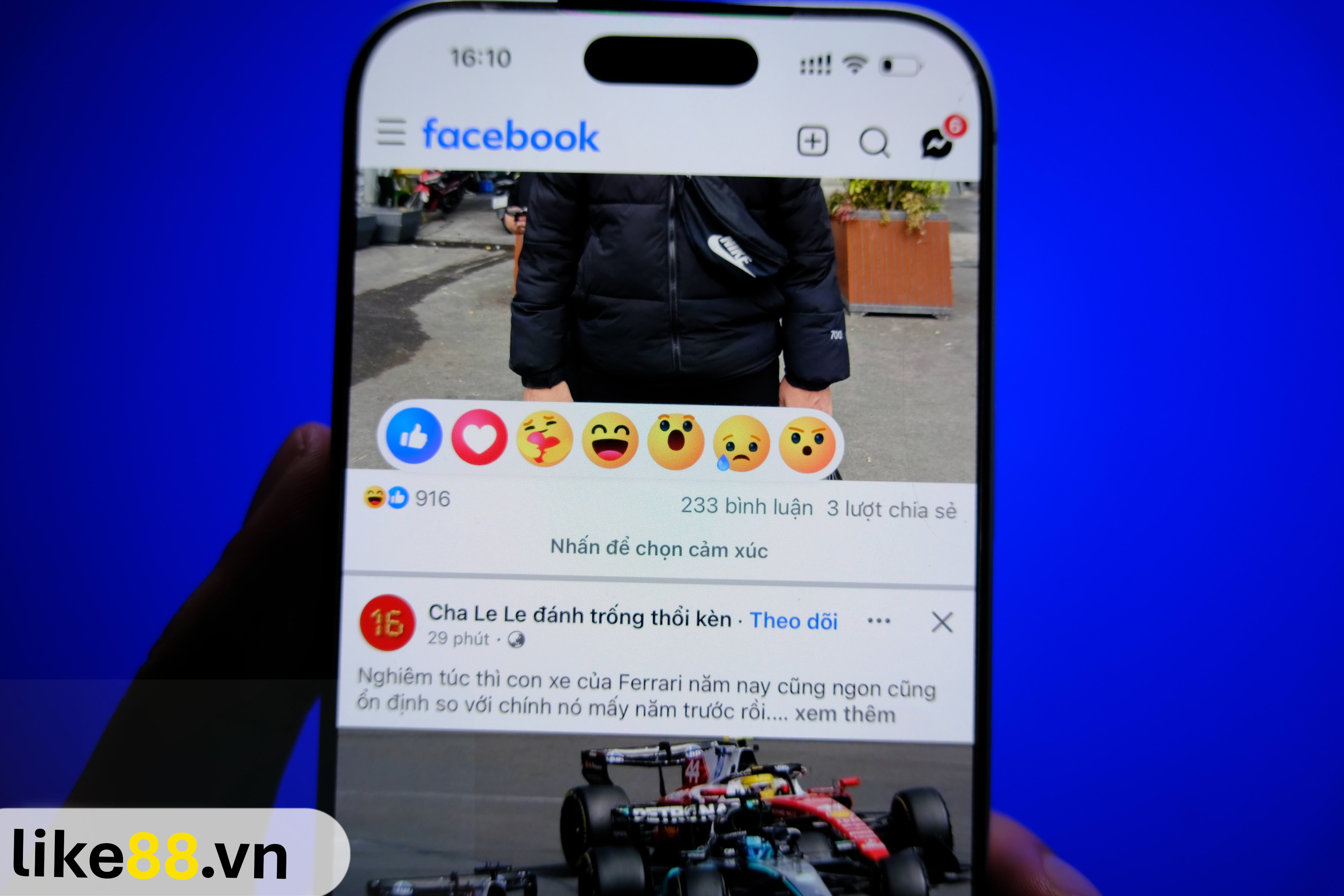 Ví dụ bài viết Facebook tăng like