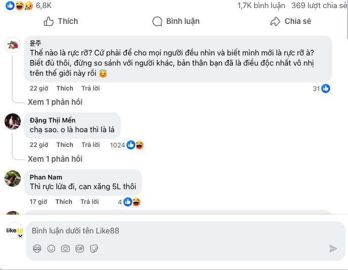 Dịch vụ tăng like comment Facebook