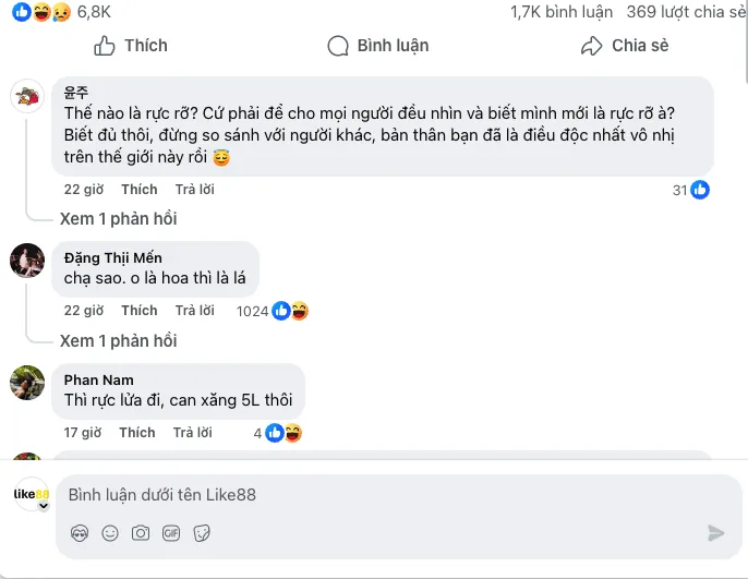 Dịch vụ tăng like comment Facebook
