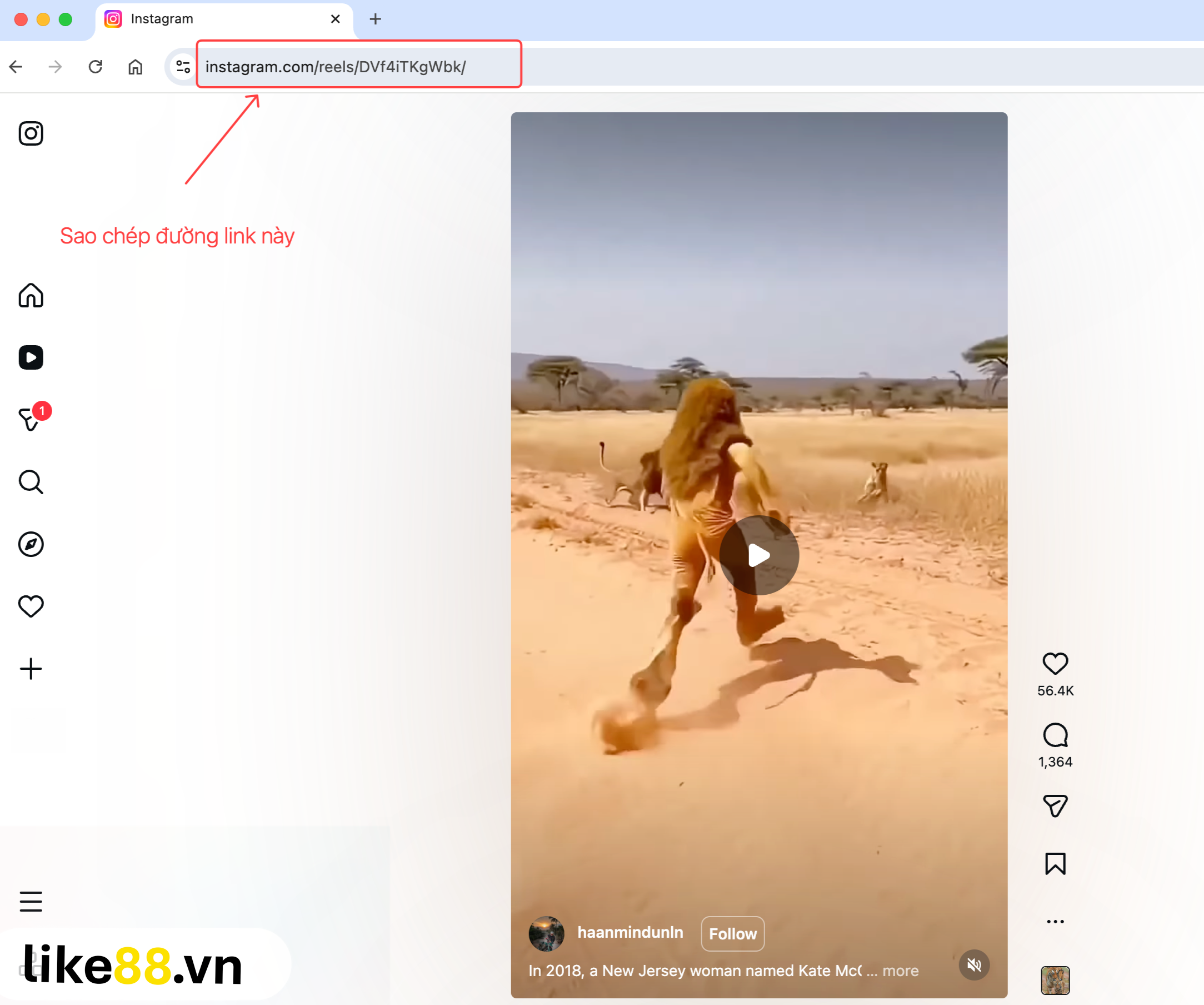 Hướng dẫn lấy link Instagram trên máy tính