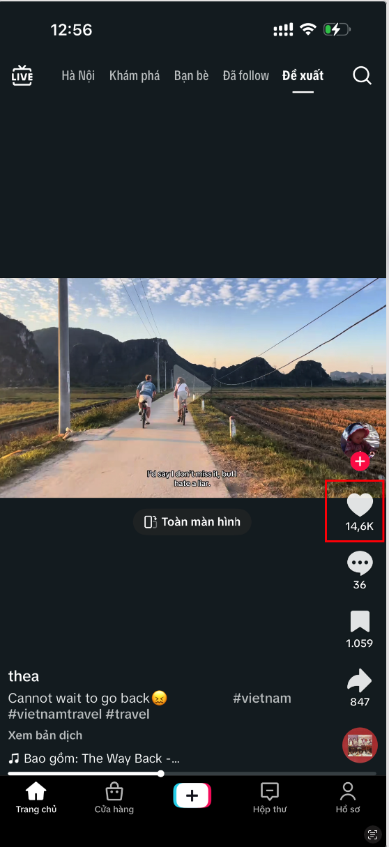 Giao diện minh hoạ chiến lược tăng tim TikTok