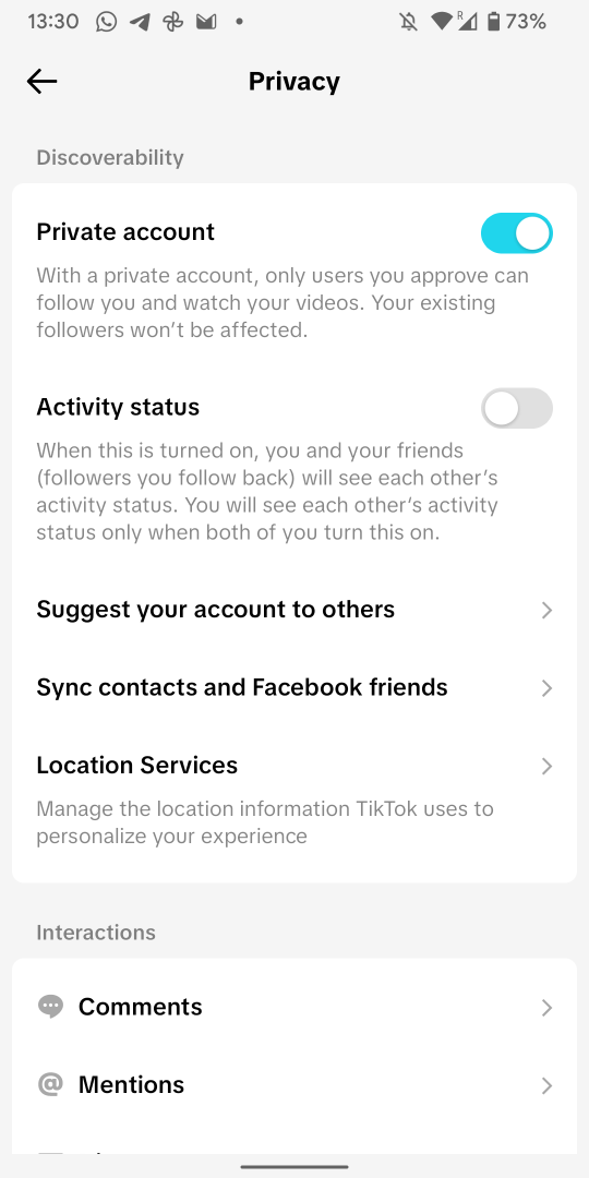 Hướng dẫn cài đặt công khai TikTok