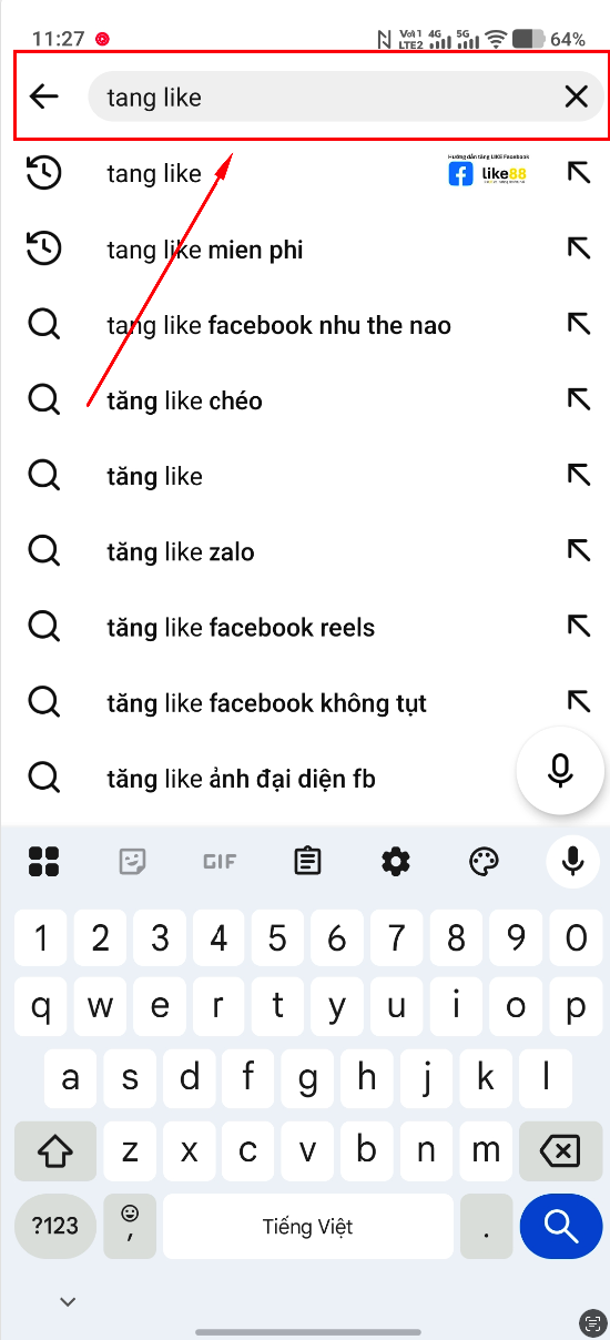 Bước 2 nhập nội dung tìm kiếm video YouTube