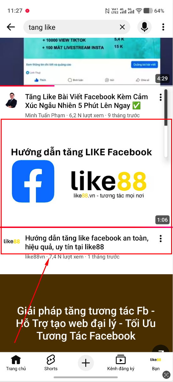 Bước 3 chọn video YouTube muốn lấy link